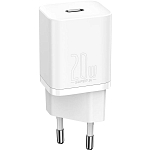 Сетевое ЗУ 1Type-C BASEUS белый, 20W (CCSUP-B02)