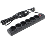 Сетевой фильтр  5.0м DEFENDER DFS 155, 6 розеток, черный