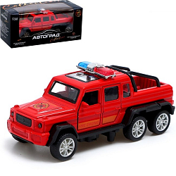 Машина металлическая «Джип 6X6 спецслужбы», 1:32, инерция, цвет красный