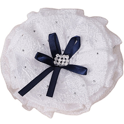 Резинка для волос бант "Школьница" капельки синий бант, d-11 см, сине-белый 7915747