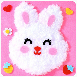 Вышивка по фетру «Зайка», 20.5×20.5 см, розовая 10939776