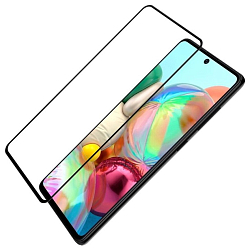 Противоударное стекло 11D NONAME для SAMSUNG Galaxy A72, черное, полный клей, в техпаке