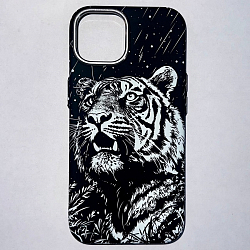 Задняя накладка LUXO Life Plus для iPhone 15 тигр белый