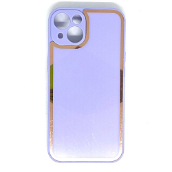 Задняя накладка AKSS для iPhone 13, светло-фиолетовый, имитация стекла с защитой камеры