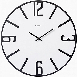 Часы настенные РУБИН "Моменты", из металла d-40 см, открытая стрелка, корпус белый+черный МДФ (4013-002)