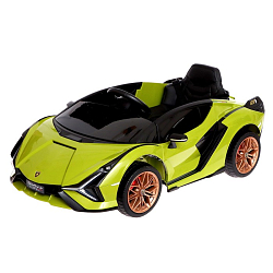 Электромобиль Lamborghini SIAN, EVA колёса, кожаное сидение, зелёный 9304889