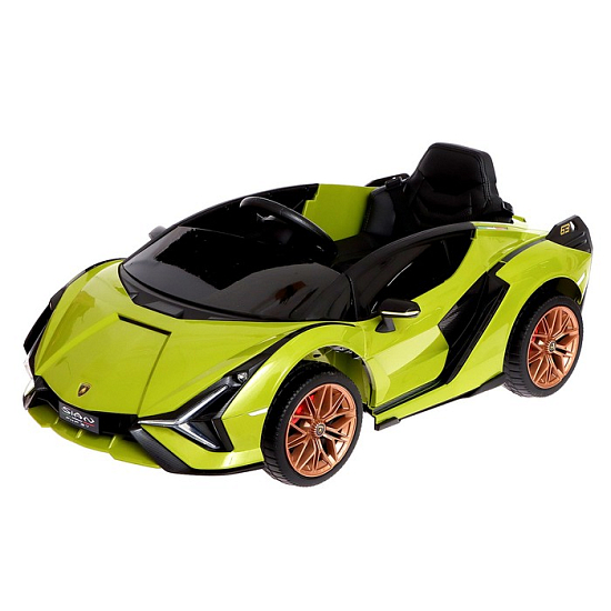 Электромобиль Lamborghini SIAN, EVA колёса, кожаное сидение, зелёный 9304889
