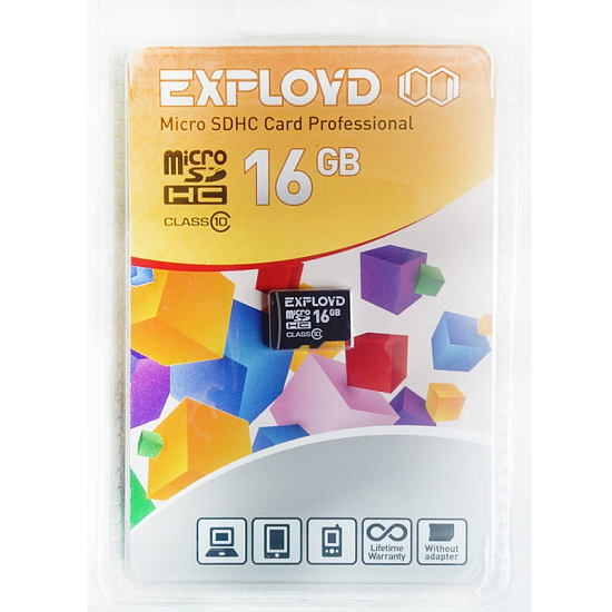 Micro SD 16Gb Exployd Class 10 без адаптера