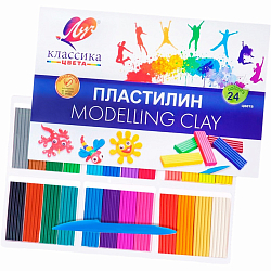 Пластилин «Луч. Классика цвета», 24 цвета, 480 г