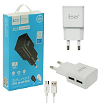 Сетевое ЗУ 2USB ISA HS11 белое