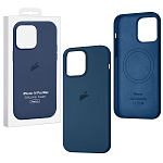 Силиконовый чехол SILICONE CASE для iPhone 14 Pro Max Stromblue (MagSafe + анимация NFC Clear) c LOGO