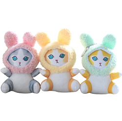 Мягкая игрушка «Котик», в костюме зайки, на брелоке, 11 см, цвет МИКС 10515707