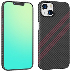 Задняя накладка HOCO для iPhone 14, Cave slim, чёрный с красным