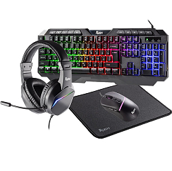 Набор Smartbuy F10 черный (SBC610GK) (клавиатура+мышь+гарнитура+коврик)