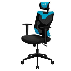 Кресло игровое Aerocool GUARDIAN Ice Blue (150кг, эргономичное, сетчатый материал, 2D подлокотник)