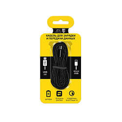 Кабель USB <--> microUSB  2.0м JETACCESS JA-DC22 в оплетке, черный
