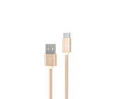 Кабель USB <--> Lightning  1.0м FAISON FX2 LINE ткань, золотой