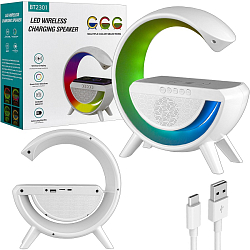 Беспроводная RGB смарт колонка-лампа BT-2301 белый