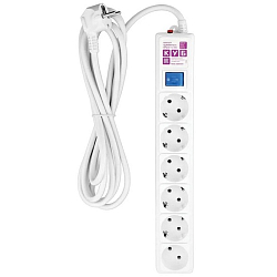 Сетевой удлинитель  3.0м POWER CUBE SPG(5+1)-16B-3M, белый, 6 розеток, 16А