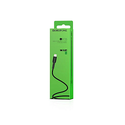 Кабель USB <--> Lightning  1.0м BOROFONE BX16 черный