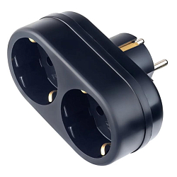 Сетевой разветвитель 2гн. PERFEO RU POWER 16А, с/з, черный (2Т2)