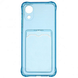 Задняя накладка ZIBELINO Silicone Card Holder Case для Samsung Galaxy A03 Core (голубой) защита камеры