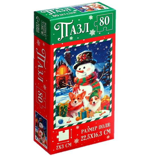 Пазл «Весёлый снеговичок», 80 деталей