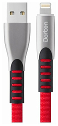 Кабель USB <--> Lightning  1.0м DORTEN Flat Series красный (DN312903)