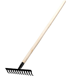 Грабли стальные, 1300 мм, 12 прямых зубьев, деревянный черенок// Сибртех 61741