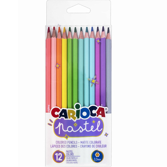 Карандаши цветные CARIOCA "Pastel", 12 цв 43034