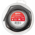 Термоусаживаемая трубка ТУТ нг 8/4 черная ролик 2 м EKF