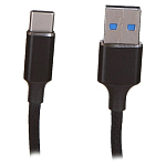 Кабель USB <--> Type-C  1.2м MAVERICK Textile & Metall, C1, черный