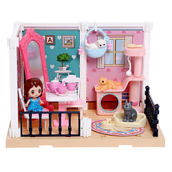 Набор игровой «Уютная комната», с куклой, котиками, аксессуарами