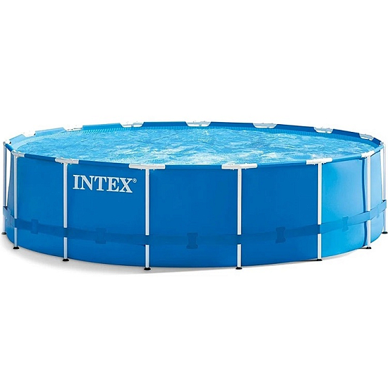 Бассейн каркасный INTEX Metal Frame 28242, 457х122см, 16805л, фил.-насос 3785л/ч, лестница, тент, подстилка