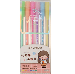 Набор гелевых ручек 6 цветов пастельные цвета в блистере 6861790