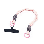 Шнурок на руку плетеный (light pink/gray)