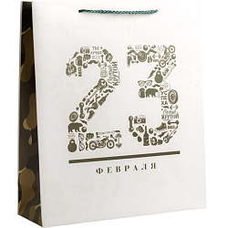 Пакет «23 февраля», M 26×30×9 см 5187543