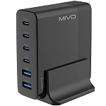 Сетевое ЗУ 2USB/4Type-C MIVO MP-123Q черный, 123W, GAN