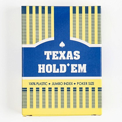 Карты игральные пластиковые, 54шт, 32 мкм, 9 х 6.6 см, синяя рубашка 5134956