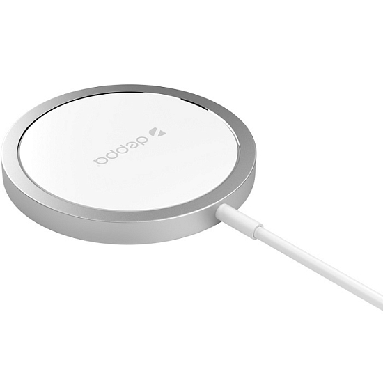 Беспроводное ЗУ DEPPA Qi MagSafe Charger (24012) 15W, серебро