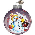 Шар "Снеговик с рябиной", 80мм, в подарочной упаковке КУ-80-224267