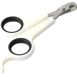 Ножницы-когтерезы с упором для пальца, отверстие 6 мм, белые с чёрным   6960800