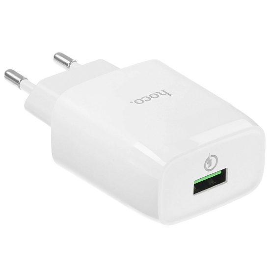 Сетевое ЗУ 1USB 3A HOCO C72Q White, microUSB