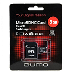 Micro SD  8Gb Qumo Class 10 с адаптером