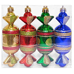 Набор украшений "Конфеты" 4шт., 12см, синий+красный+золотой+зеленый PS12-4-1961, арт.101711