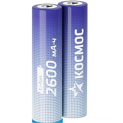 Аккумулятор КОСМОС 18650 2600mAh без защиты, (2/200)