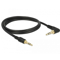 Кабель Jack 3.5 <--> Jack 3.5  1.5м OLMIO угловой, черно-золотой