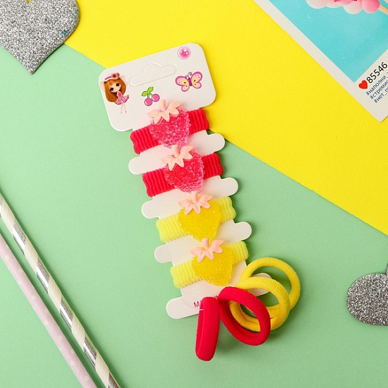 Резинка для волос "Лапочка" (набор 8 шт) ягодки