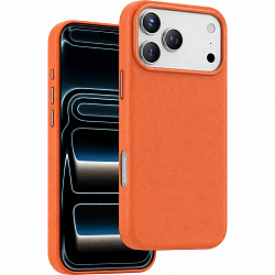 Задняя накладка KEEPHONE PEEKABOO LEATHER MAGSAFE CASE IP 17 PRO MAX, ORANGE