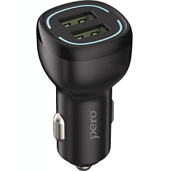 Aвто ЗУ 2USB 2.4A PERO AC04 AUTOMAX Type-C белое